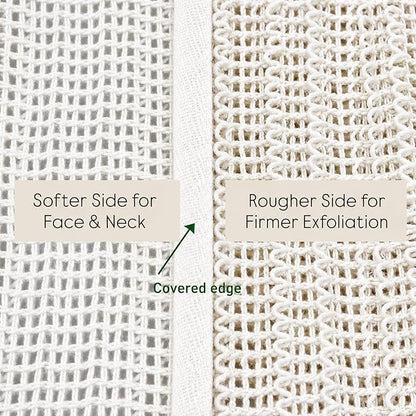100% Natural Sisal Washcloth. Gentle Exfoliation for Smoother Skin. Durable & Reusable for Face & Body. 100% Biodegradable. Removes Dead Skin Cells and Dirt (3 Pcs)