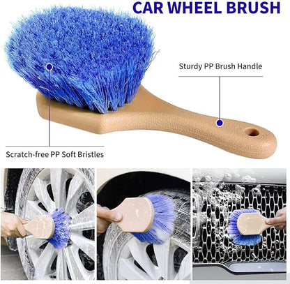 Wontolf 62'' Car Wash Brush with Long Handle Chenille Microfiber Car Wash Mop Mitt Kit Car Detailing Brush Cleaning Kit Window Squeegee Car Duster Drying Towels Tire Brush for Cars RV Truck Boat