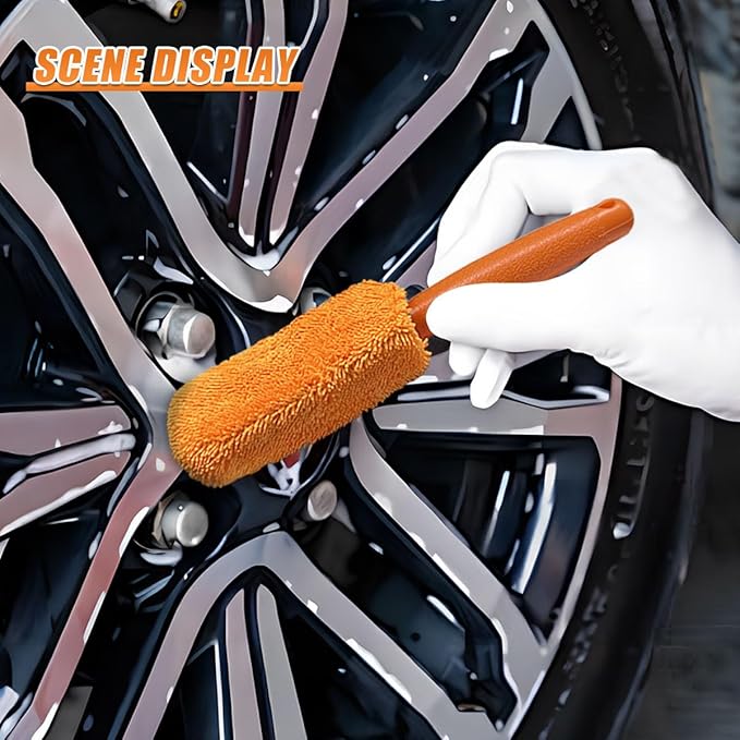 9PCS Car Cleaning Kit, No-Scratch Auto Detailing Tools Set with Wash Mitt, Large Sponge, Wheel Brush, Wax Applicator Pads and Microfiber Towels for Car Interior and Exterior Care (Colorful)