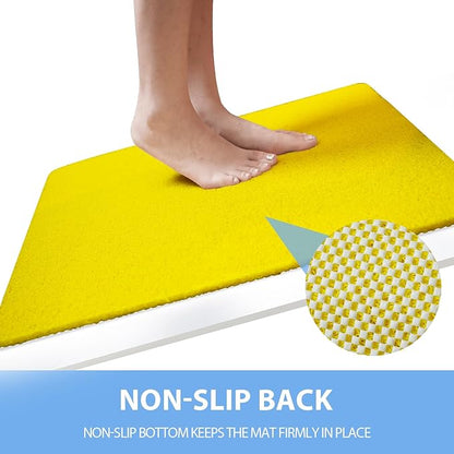 Hargiis Non-Slip Bathtub Mat, Anti Slip Shower Mat, Fast Drying Bathtub Mats, Foot Scrubber Mat, Anti Slip Mat for Tub, Floor, Bathroom, Kitchen, Home, Hotel (Yellow 40"×28")