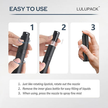 Lulupack Travel Perfume Bottle Refillable - Cologne Spray Atomizer Mini - Small Travel Size Empty Sprayer for Refill Sample Container - Portable Fragrance Decant Dispenser for Women Men 8ml 6PCS Green