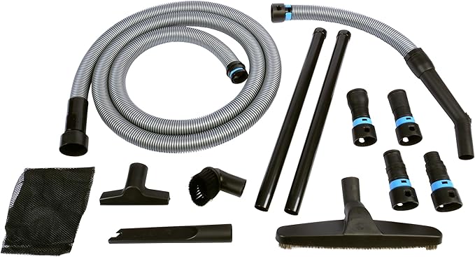 Multi-Brand Power Tool Dust Collection Adapter Set and Full Cleanup Vacuum Accessories with 10 Ft. Hose for Home and Shop Wet/Dry Vacuums