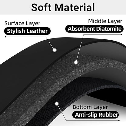 LOPNUR Faucet Mat for Kitchen Sink Cuttable, 24 Inch Long Sink Splash Guard Behind Faucet, Super Absorbent Diatomite Sink Protector Mat, Bathroom Water Splash Guard Fast Dry, Easy to Cut, Black