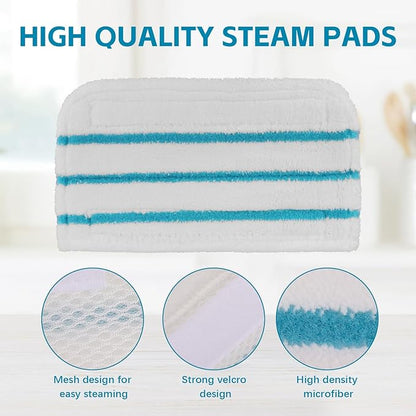 Steam Mop Pads Compatible with Black+Decker Steam Mop SM1600, SM1610, SM1620, HSM13E1, HSMC1300FX, HSMC1321, HSMC1361SG SMP20 - Washable Pads Replacement for Floor Cleaning - 12Pack