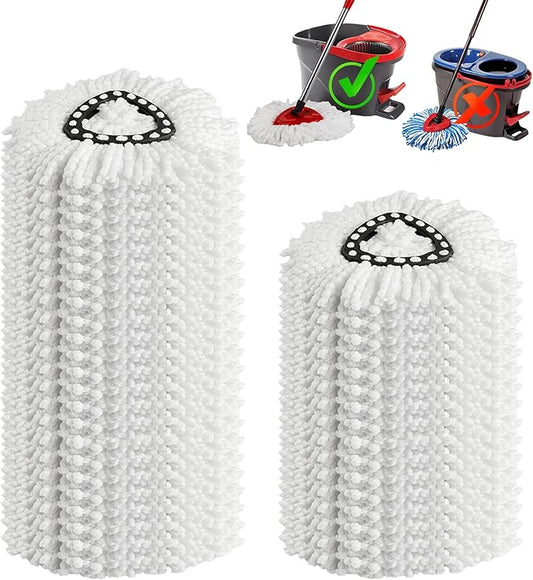 20 Pack Spin Mop Replacement Heads,100% Microfiber Mop Heads Replacements Compatible with OCeda Easywring 1-Tank System,Spinning Mop Replace Head for Easy House Cleaning Floor Mopping