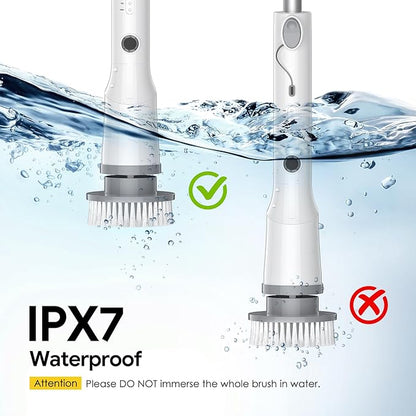 Sorpci Electric Spin Scrubber, 2026 New Cordless Cleaning Brush, Shower Cleaning Brush with 7 Replaceable Brush Heads, Power Scrubber 3 Adjustable Speeds, Detachable Long Handle & IPX7 Waterproof