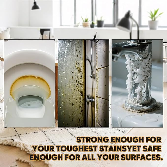 SakerPlus Stubborn Stains Cleaner - Advanced Foam Cleaner for Bathroom and Kitchen Surfaces, Removes Tough Stains Without Scrubbing, Safe for Tiles, Toilets, and Glass (8)