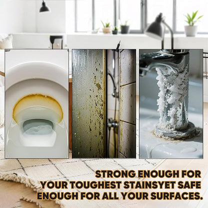 SakerPlus Stubborn Stains Cleaner - Advanced Foam Cleaner for Bathroom and Kitchen Surfaces, Removes Tough Stains Without Scrubbing, Safe for Tiles, Toilets, and Glass (3)