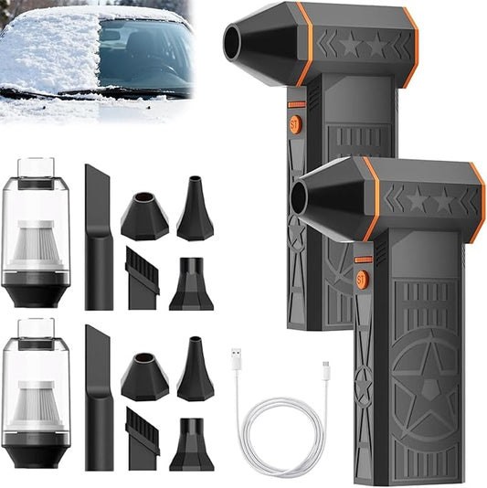 2026 Upgrade 5000W Thermal Snow Blower, Mini Turbo Snow Blower, Portable Car Snow/Dust Remover for Car, 3 Gear Adjustable Turbo Blower for Snow & Dust Removal, Drying, Cleaning (2sets)