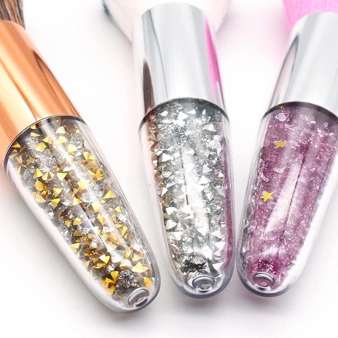 3Pcs Nail Dust Brush Soft Nail Art Brushes Cleaner Dipping Powder Makeup Blush Brush Nail Duster Nail Brushes for Cleaning Acrylic Nail Art Tools