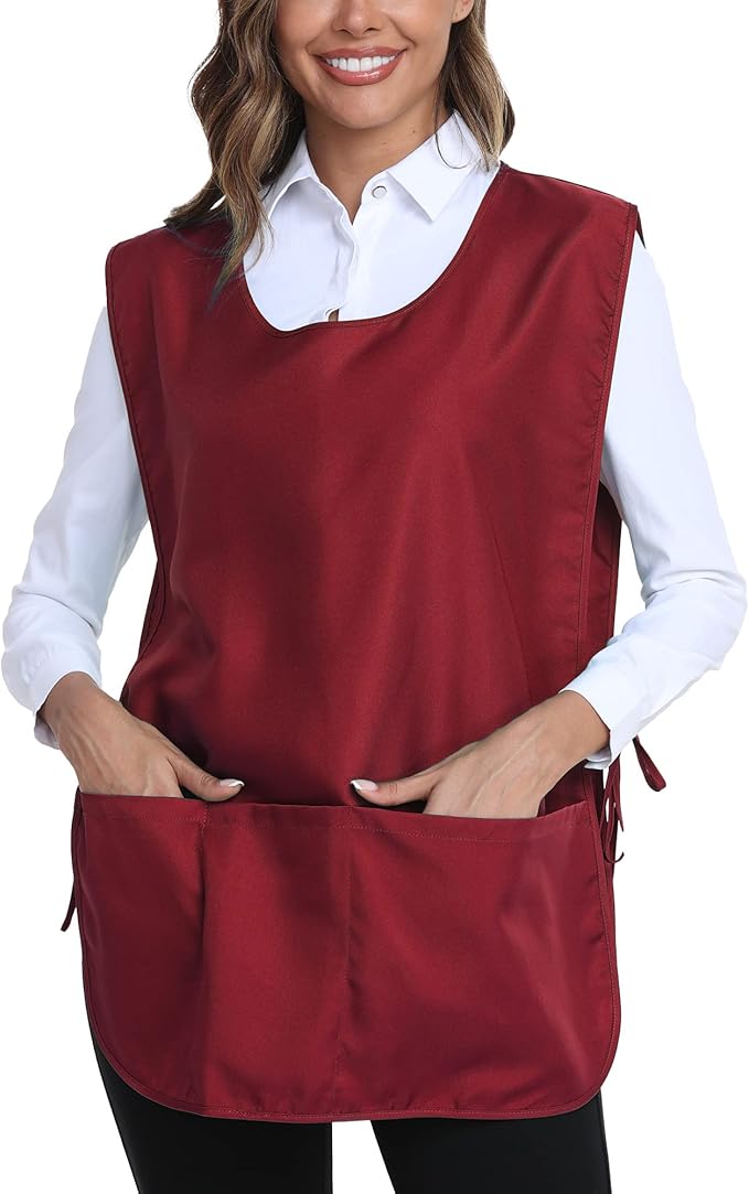 Xeoxarel Unisex Cobbler Apron with 3 Pockets, Smock Vest Apron, Suitable for Cooking，Kitchen，Garden，Hairstylist，Cleaning，Art