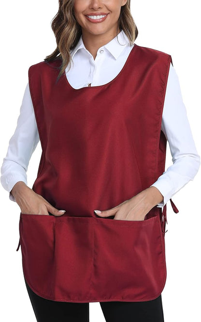 Xeoxarel Unisex Cobbler Apron with 3 Pockets, Smock Vest Apron, Suitable for Cooking，Kitchen，Garden，Hairstylist，Cleaning，Art