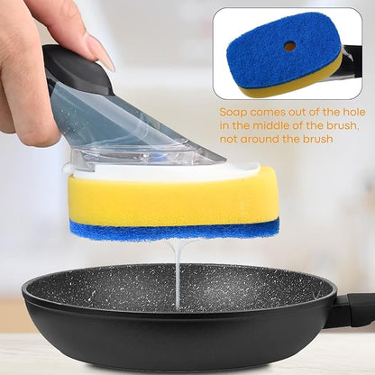 Sponge Brush Refills for OXO Soap Dispensing Dish Brush - 4Pack Dish Cleaning Soap Dispensing Head Replacement for Scrubber（Blue）
