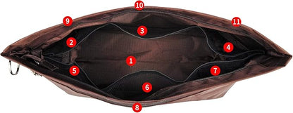 Vercord Handbag Purse Tote Pocketbook Organizer Insert Zipper Closure 11 Pockets 3 Sizes Many Colors