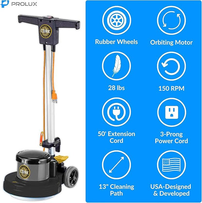 Prolux PLC13 13" Heavy Duty Single Pad Commercial Polisher Floor Buffer Machine Scrubber