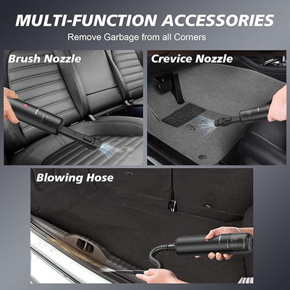 Chuboor Mini Vacuum, Powerful Car Vacuum Cordless Rechargeable, Small Dust Buster for Dust, Sand, Crumbs, Ultra-Light Portable Vacuum for Home, Car, Hand Held Vacuum PB10