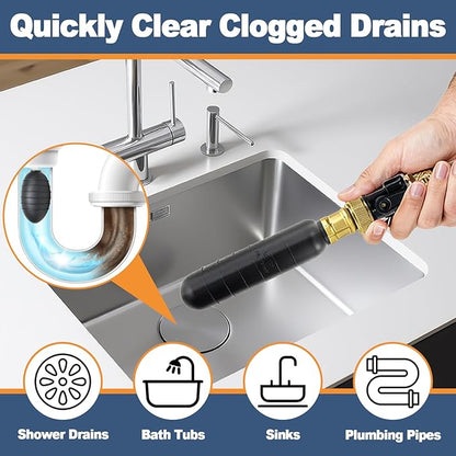 Drain Cleaning Bladder Kit, Including 3 Sizes Rubber Bladders1"-6", Durable Drain Bladder Tool for Sink Shower Pipe & Sewer Unclogging (3 Pcs)
