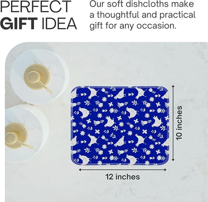 Reusable Paper Towels (12"x10”) - Soft Absorbent 100% Washable Paper Towels - Reusable Paper Towels Washable w/Cardboard Roll - Reusable Napkins (Chickens, 12x10inch)