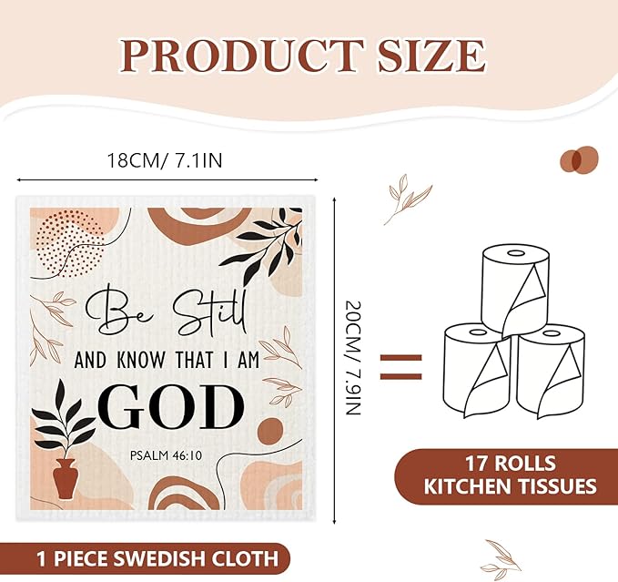 5 Pack Mixed Bible Verse Cross Swedish Kitchen Dishcloths Dish Towels, Religious Dish Towels for Kitchen, Swedish Dishcloth Christian, Paper Towels Reusable, Dish Cloth Towel Wipe for Home