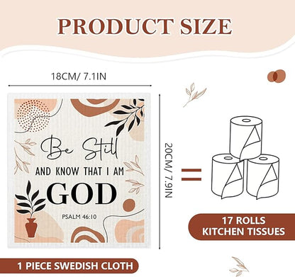 5 Pack Mixed Bible Verse Cross Swedish Kitchen Dishcloths Dish Towels, Religious Dish Towels for Kitchen, Swedish Dishcloth Christian, Paper Towels Reusable, Dish Cloth Towel Wipe for Home