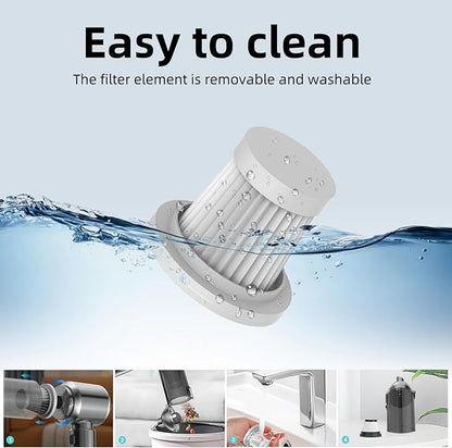 Handheld Vacuum Cleaner, 28000Pa Brushless Motor Cordless Car Vacuum Cleaner, 3-Speed Mini Hoovers with Multiple Brush Heads Hand Held Vacuum Cordless for Office, Home, Kitchen, Car, Pet Hair