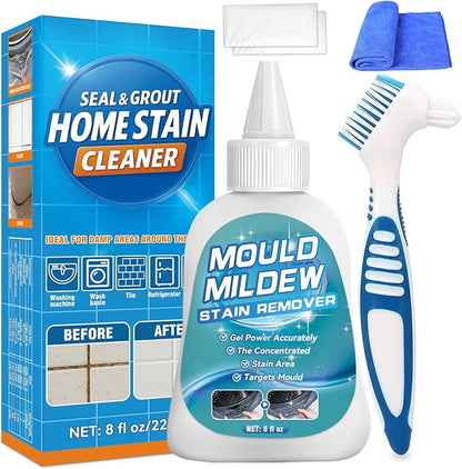 Bondtech HomeMold Stain Remover Gel, 8 Fl Oz Heavy Duty Stain Cleaner for Washing Machine Seal, All-Purpose Cleaning for Bathroom, Grout, Shower, Kitchen, Wall (Clear, 8 OZ, Cleaner 1 Pack)
