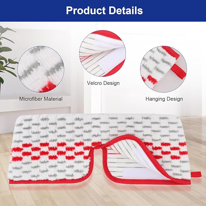 Spray Mop Pads Compatible with Oceda ProMist MAX Microfiber Spray Mop - Mop Replace Head for Dry/Wet Use - Reusable Washable Dust Mop Refills for Floor Cleaning,6 Pack