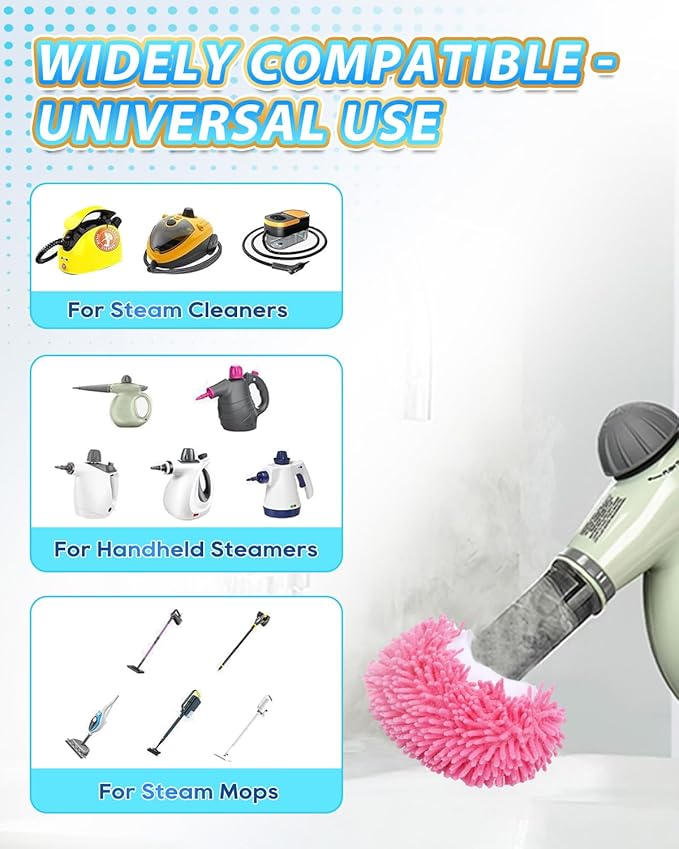 KEEPOW 10 Pack Steam Cleaner Attachments for Most Handheld Steam Cleaner Microfiber Cloths Cover Compatible with Bissell Steam Shot Omni/Wagner/McCulloch/Phueut Steam Cleaner Accessories