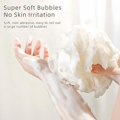 3-Pack Bath Loofah Set with Dual-Sided Shower Puff - Includes Soap Pocket, Hanging Rope, and Gift Box - Loofah for Women and Men - Shower Sponge for Body with Rich Lather（ Beige & Pink & Gray ）