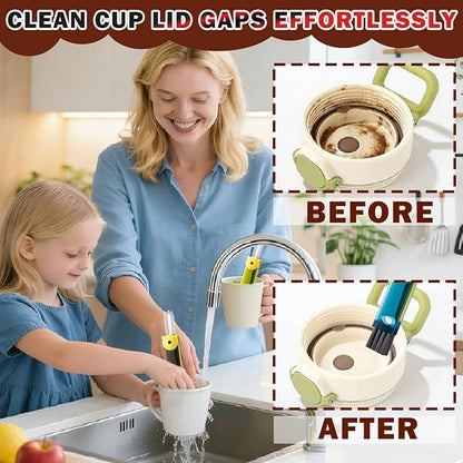 3 in 1 Cup Lid Cleaning Brush, Multifunctional Crevice Cleaning Brush for Water Bottle Insulated Cup Pacifier Tumbler Lid Groove Narrow Space Detail Cleaner Home Kitchen Gadgets(3 PCS)