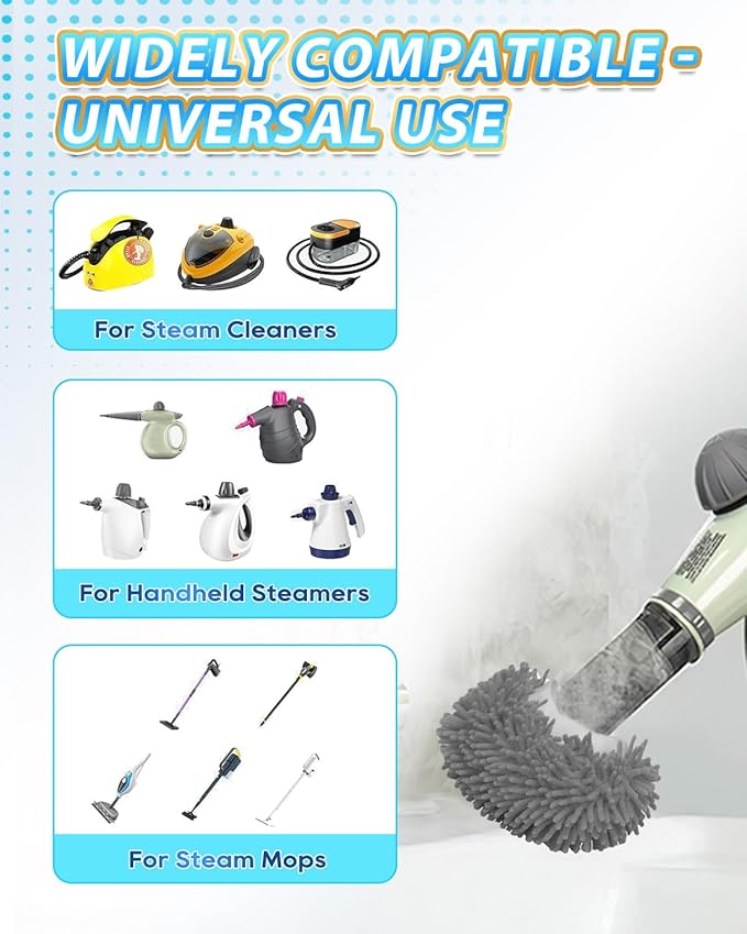 6 PCS Microfiber Cloth for Handheld Steam Shot Steam Cleaner Accessories Reusable Washable Steam Mop Pads Compatible with Bissell Steam Shot Omni Fit for Wagner Fit for McCulloch Steamer Attachments
