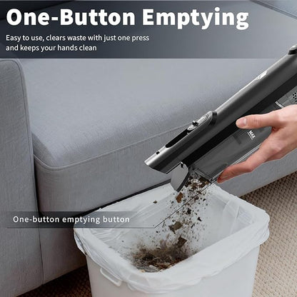 Cordless Handheld Vacuum, Lightweight Portable Hand Vacuum Cleaner with LED Light,Rechargeable Hand Held Vacuum with One-Touch Empty, Powerful Suction for Office, Home,Car, Inky