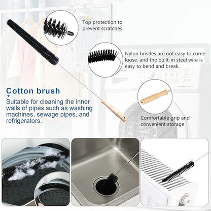 5 Pieces Dryer Vent Cleaner Kit Universal Vacuum Hose Attachment and Flexible Lint Brush for Quick Dryer Duct Cleaning & Lint Remover, Blue