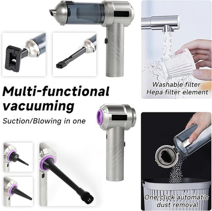car Vacuum Portable Cordless, 18000PA Brushless Motor Hand Held Vacuum,Air Duster, 120W High Power Mini Vacuum Cleaner Foldable with LED Screen for Home, Car, Office, Pet