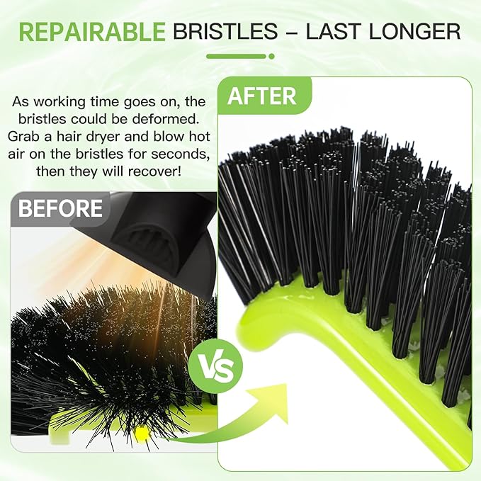 Pool Brush Head, Scrub Brush with Premium Nylon Bristles,Curved Ends High-Efficiency Pool Broom/Pool Brushes for Cleaning Inground/Above Ground,Swimming Pool, Walls, Bathtubs, Tiles & Floors(Green)