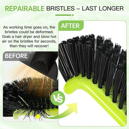 Pool Brush Head, Scrub Brush with Premium Nylon Bristles,Curved Ends High-Efficiency Pool Broom/Pool Brushes for Cleaning Inground/Above Ground,Swimming Pool, Walls, Bathtubs, Tiles & Floors(Green)