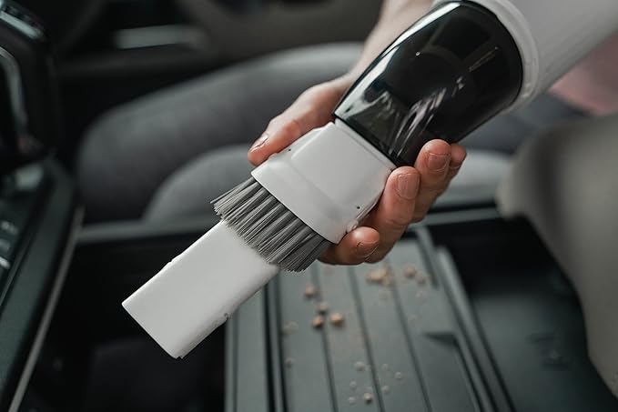 Portable Hand Vacuum Cleaner Handheld Cordless Cleaner for Pet Hair Dirt Home Dust, Car Interior, Lightweight, Easy to Use, Compact Design Battery Rechargeable with USB-C Cable (White Color)