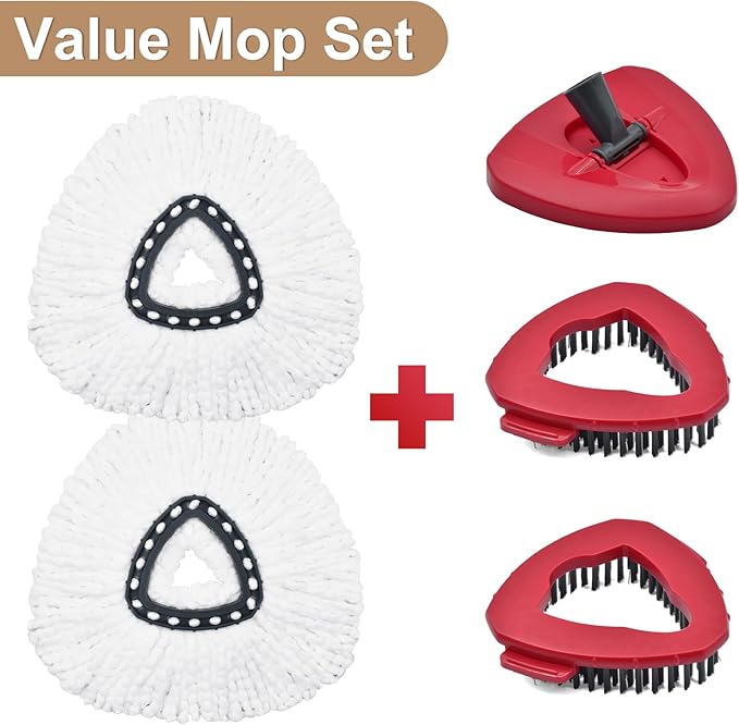 Mop Heads Replacements for Ocedar, Mop Replace Head for O Cedar, Mop Heads for O Cedar, Mop Replace Head for Cedar, Mop Heads for O Cedar Spin Mop Include 2 Mop Refills 2 Scrubber Mop Head 1 Mop Base