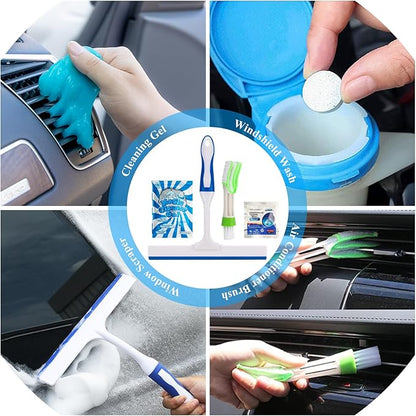 37Pcs Car Detailing Brush Set, Car Detailing Kit, Auto Detailing Drill Brush Set, Car Detailing Brushes, Car Wash Cleaning Tools Kit with Car Vacuum for Interior, Exterior, Wheels, Blue