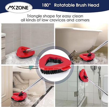 Spin Mop Scrub Brush Head Compatible with O Cedar EasyWring 1 Tank System, Shower Floor Scrubber Mop Head Replacement, Hard Bristle Cleaning Brush for Kitchen Tile, Not Fit RinseClean, 2 Pack
