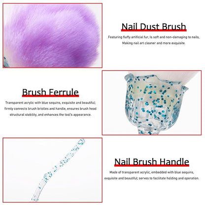 3pcs Dust Brush for Acrylic Nails Large Powder Brush Makeup Brush Nail Duster Brush Acrylic Nail Brush Cleaner Nail Art Brushes Manicure Brush for Cleaning Nail Art Tools