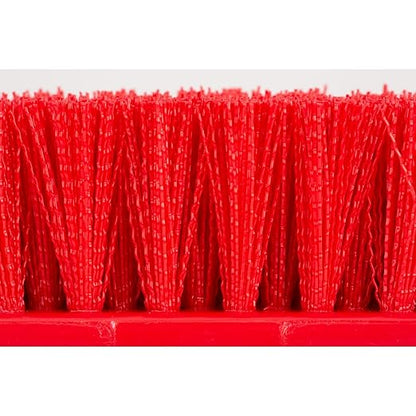 SPARTA Multi-Level Tile Scrub Brush 12" Wide Brush Head, Heavy-Duty Tile Cleaning Brush with End Bristles for Commercial Tiles, Tubs and Floor, Plastic, 12 Inches, Red, (Pack of 12)