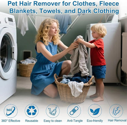 20Pcs Pet Hair Remover for Laundry - 1.4 inch Mini Ball Lint Traps for Washing/Dryer Machine,Effective Cat Dog Laundry Pet Hair Catcher for Clothes,Sheets,Towels,Not Damage Fabric