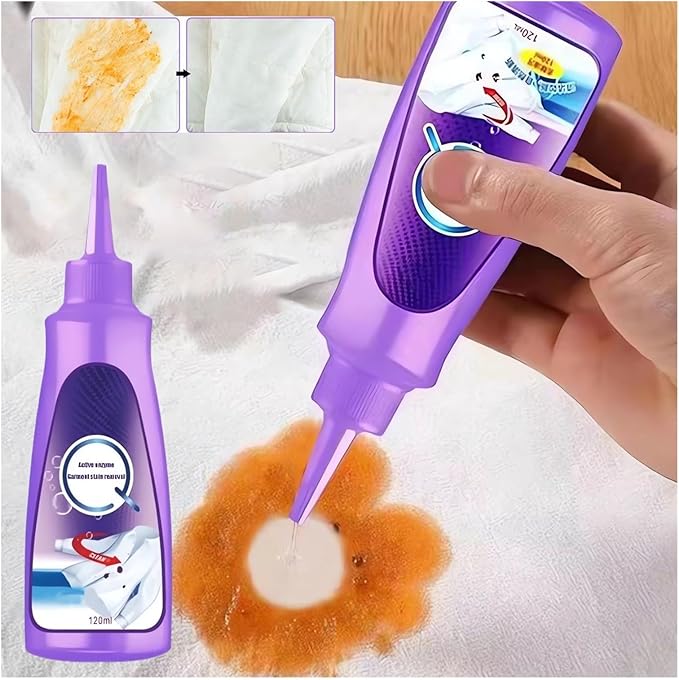 Active Enzyme Laundry Stain Remover - 2023 New Enzyme Cleaner Clothing Stain Remover, Natural Non Toxic Widely Applicable for Enzyme Carpet Fabric Hats Pet Oil Red Wine Ink Armpit Stain Remover (1PC)