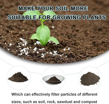 2PCS Soil Sifter for Gardening, Rock Sifter for 5gallon,Compost Sifter Dirt Sifter,Captures Dirt Rocks Sawdust