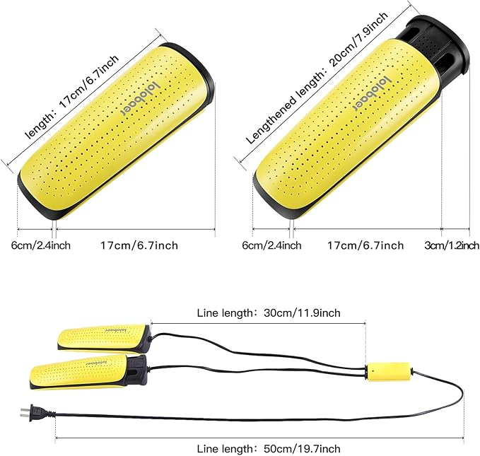 Portable Footwear Shoe Dryers Machine with Auto Temperature Control for Rainy Seasons Winter Travel, Extendable Boot Warmer Fireproof Drying for Shoes, Gloves, Socks