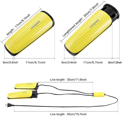 Portable Footwear Shoe Dryers Machine with Auto Temperature Control for Rainy Seasons Winter Travel, Extendable Boot Warmer Fireproof Drying for Shoes, Gloves, Socks