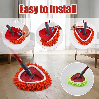 6 Pack Chenille Mop Heads Replacement for Ocedar EasyWring Spin Mop, Microfiber Spin Mop Replacement Head, Washable & Easy to Replace, Deep Cleaning for Hard Floors
