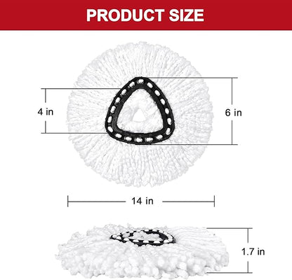 Mop Replacement Heads for O-Ceda Mop Replace Head EasyWrin Spin Mop Heads Replacements, Microfiber Spin Mop Refills, Easy Cleaning Mop Head Replacement (White-3 Mop Heads)