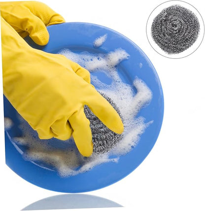 ULTECHNOVO 6pcs Metal Scrubbers Cleaning Balls for Pots Pans Grills and Kitchen Surfaces Efficient and for Heavy-Duty Use